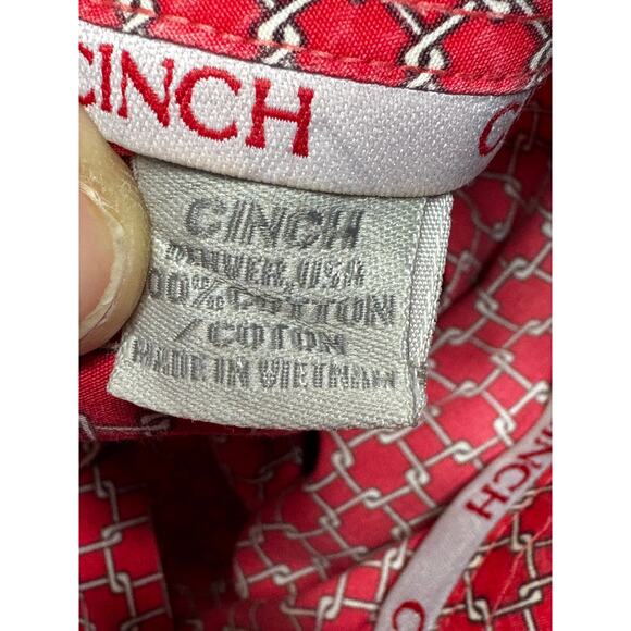 Cinch Men's Short Sleeve Red Plaid Western Button Up Shirt - Size L *READ* - Picture 4 of 5
